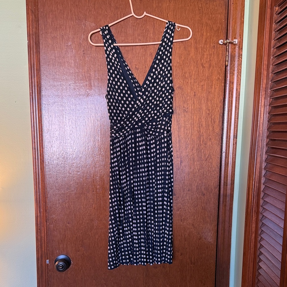 LOFT Black and White Polka Dot Dress